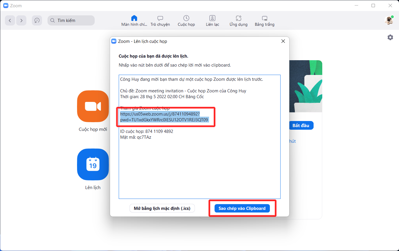 Cách lấy đường link trên Zoom 4