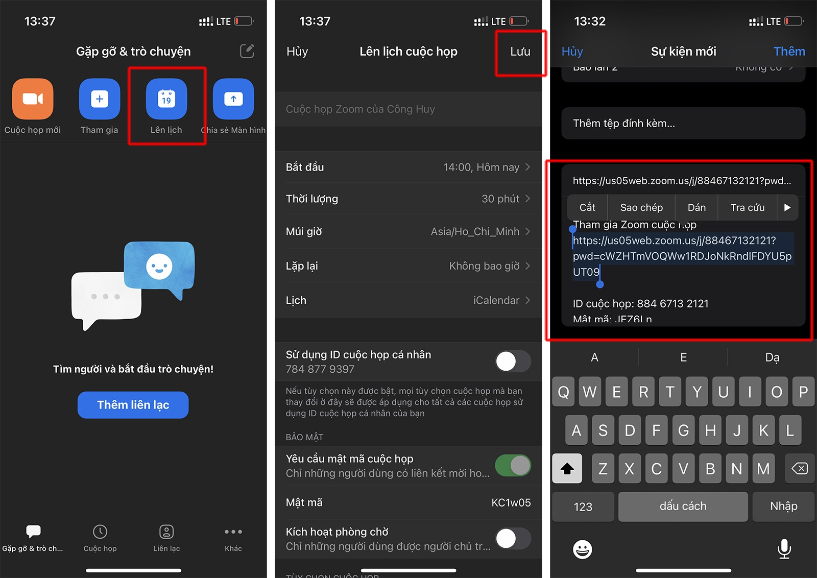 Cách lấy đường link trên Zoom 1