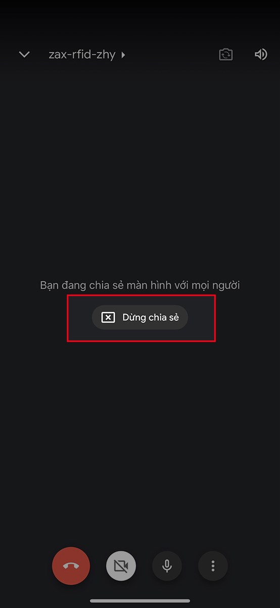 Để dừng chia sẻ màn hình với mọi người, chọn Dừng chia sẻ Để dừng chia sẻ màn hình với mọi người, chọn Dừng chia sẻ