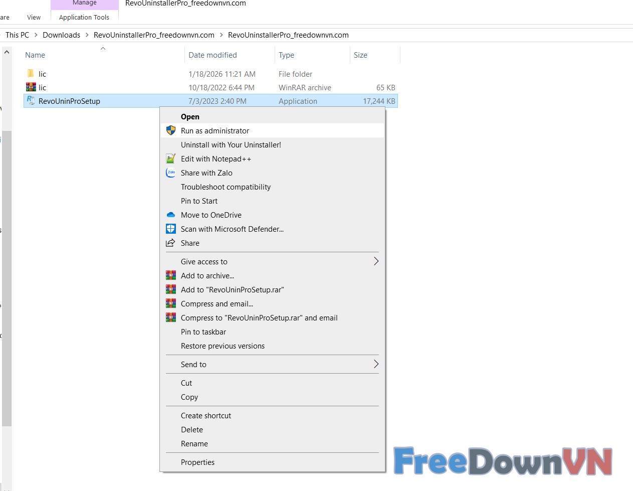 cài đặt Revo Uninstaller Pro
