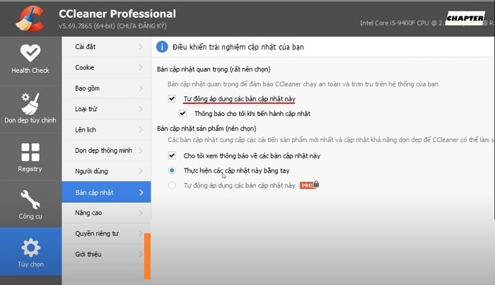 cài đặt CCleaner