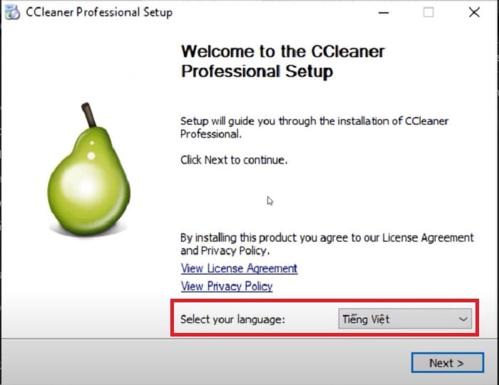 cài đặt CCleaner