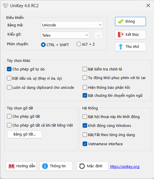 cài đặt Unikey mới nhất